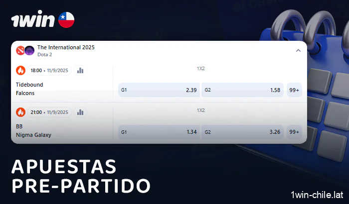 Haga apuestas deportivas previas al partido en 1Win Chile